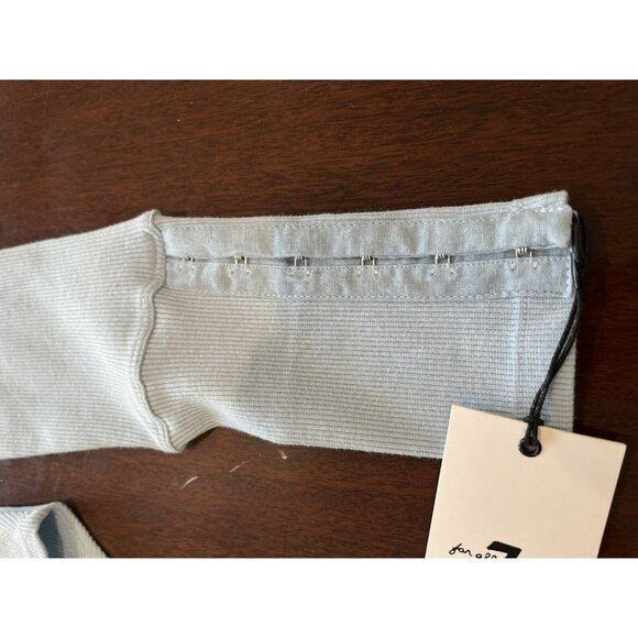 NWT 7 For All Mankind Baby Blue Long Sleeve Bodysuit Womens Size Small - Picture 5 of 9